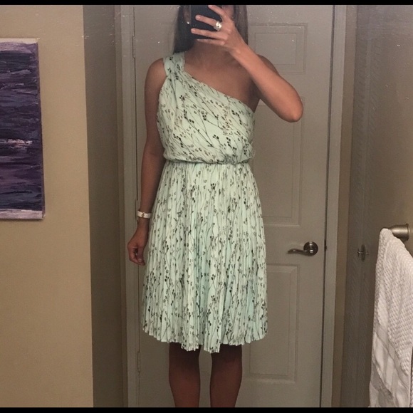 vince camuto mint green dress VINCE CAMUTO Womens Green Zippered Textured Tie Neck Lined Sleeveless Halter Mini Wear To Work Shift Dress 14